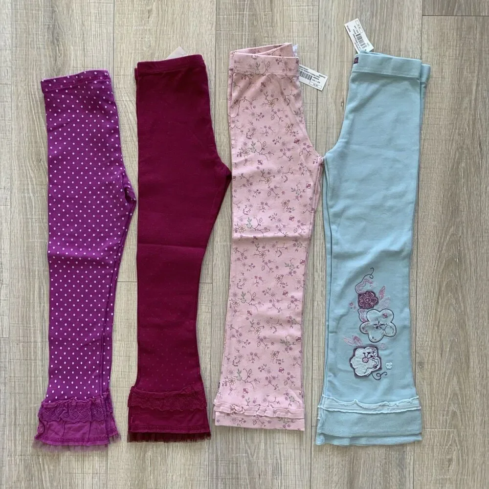 Lot 5 pc Naartjie Top Long Sleeve Shirt Pants Leggings Blue Purple Girls Size 6